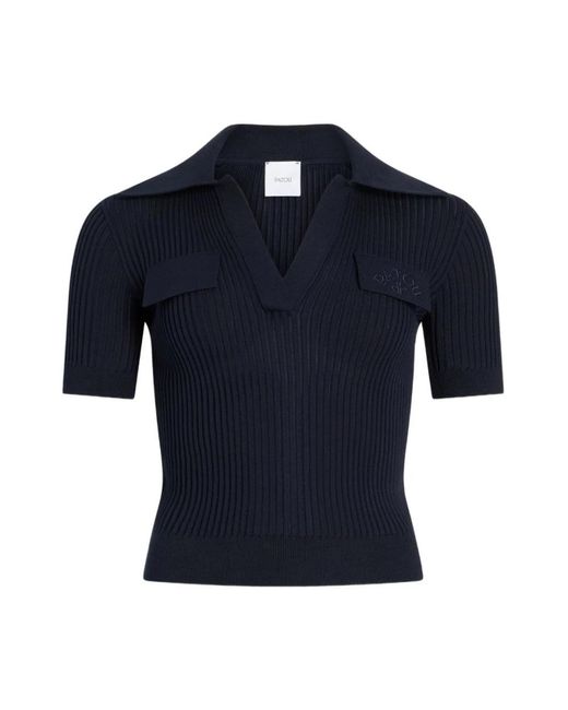 Patou Blue V-Neck Knitwear