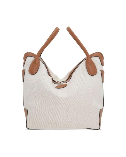 Tod's White Braune Leder-Schultertasche Mit Reißverschluss