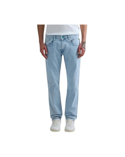 Replay Blue Straight Fit Jeans for men