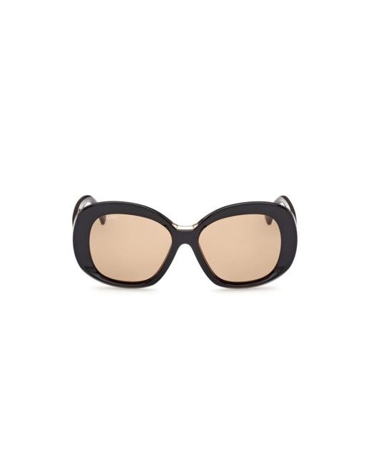 Max Mara Black Edna sonnenbrille schwarz glänzend kissen stil