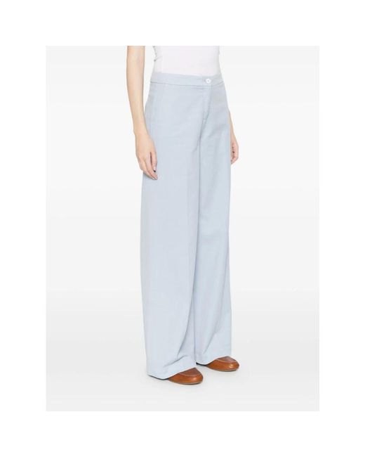 Via Masini 80 Blue Wide Trousers