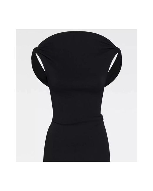 Jacquemus Kleedjes ,Zwart ,Zwarte Mini Jurk Met Open Rug in het Black