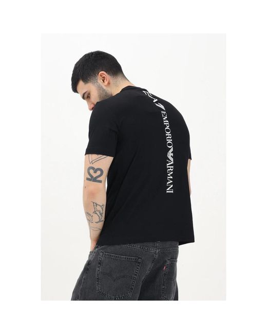 EA7 Tops ,Zwart ,Katoen Zwart T-Shirt Met Korte Mouwen Moderne Stijl in het Black voor heren