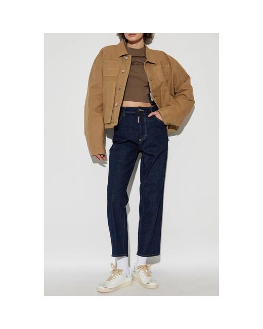 DSquared² Tops ,Bruin ,Katoen T-Shirt Met Logo in het Brown