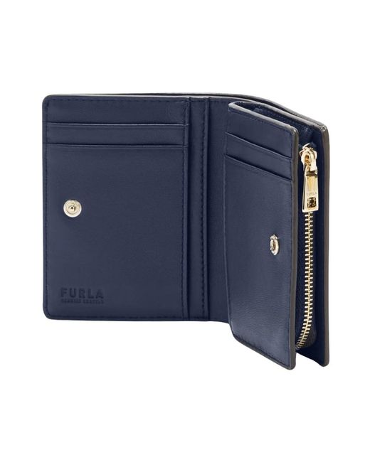 Furla Blue Wallets & cardholders,kompakte lederbrieftasche mit kartenfächern und münzfach,wallets cardholders