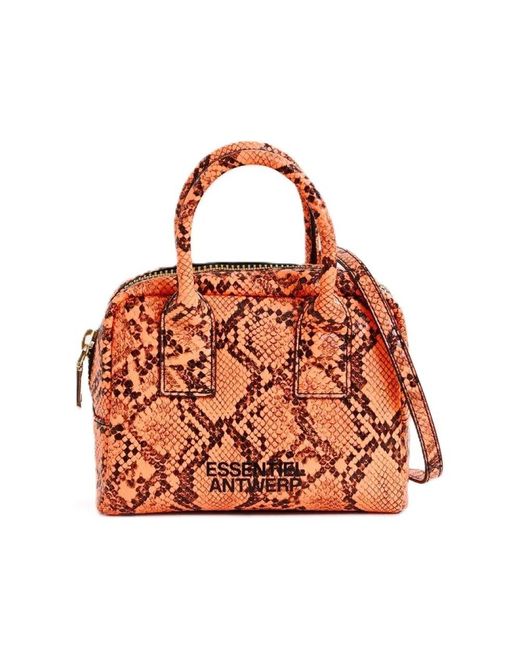 Essentiel Antwerp Brown Schultertasche aus kunstschlangenleder mit reißverschluss