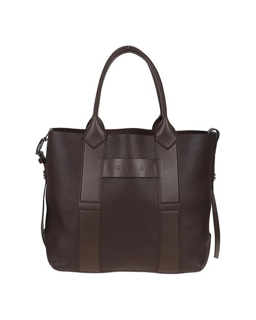 Hogan Black Braune Schultertasche Mit Personalisierter Schnalle