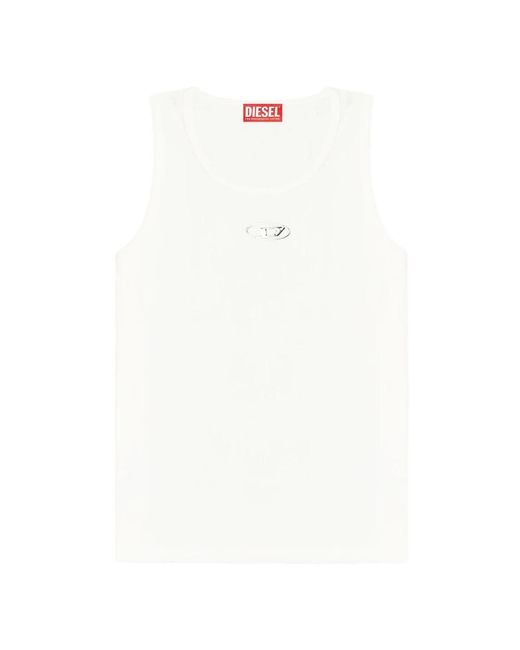 DIESEL White Sleeveless Tops for men
