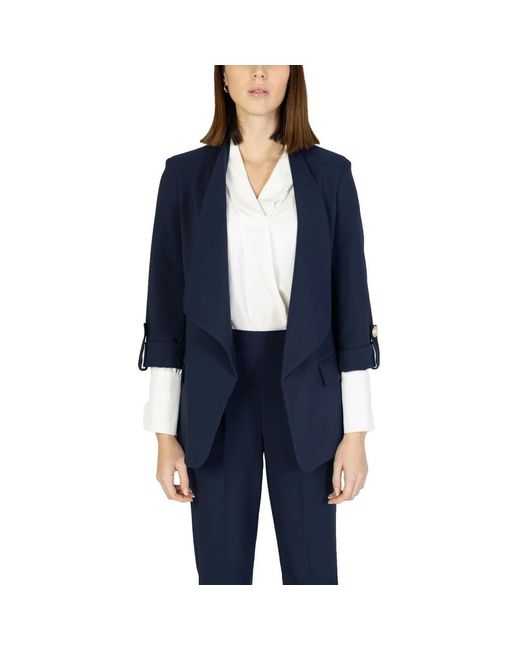 Rinascimento Jassen ,Blauw ,Leer Anda Blazer in het Blue