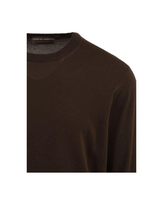 FILIPPO DE LAURENTIIS Black Round-Neck Knitwear for men