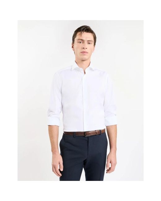 Fay Overhemden ,Wit ,Katoen Regular Poplin Stretch Overhemd in het White voor heren
