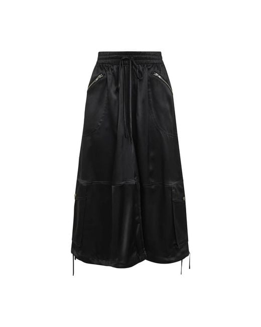 Co. Broeken ,Zwart ,Wijde Cropped Broek in het Black