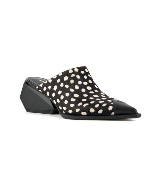 United Nude Black Heeled Mules