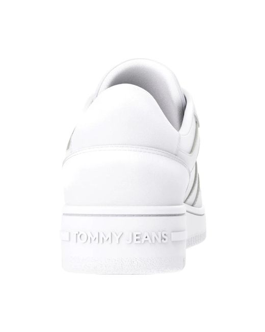 Tommy Hilfiger Retro weiße korb sneakers in White für Herren