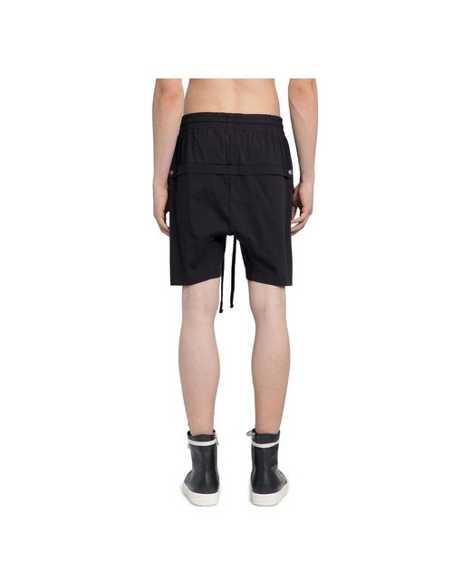 Thom Krom Schwarze stretch-baumwoll-nylon-shorts,schwarze stretch drop crotch shorts in Black für Herren