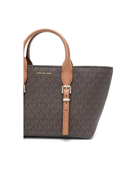 Michael Kors Brown Braune schultertasche mit reißverschluss