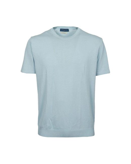 Daniele Fiesoli Blaues Baumwollkrepp T-Shirt in Blue für Herren