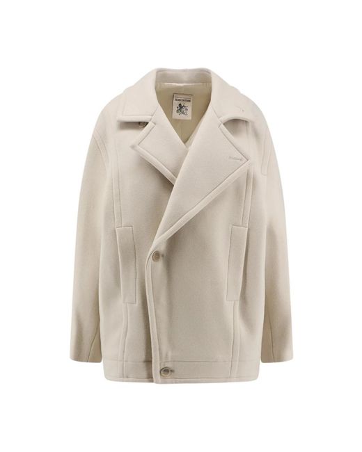 Semicouture Natural Double-Breasted Coats