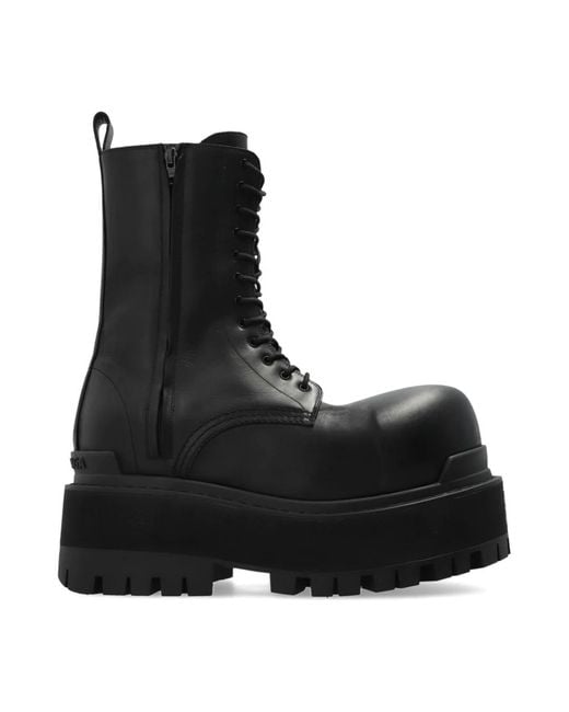 Balenciaga Black Lace-Up Boots for men