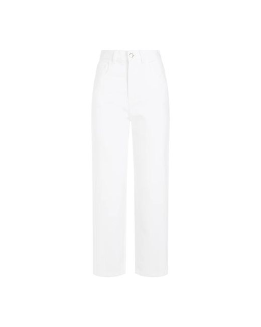 Moncler White Straight Jeans