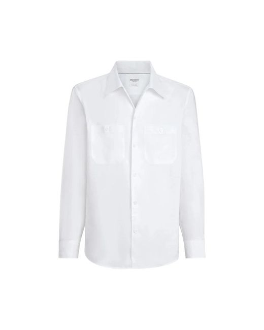 Brunello Cucinelli White Casual Shirts for men