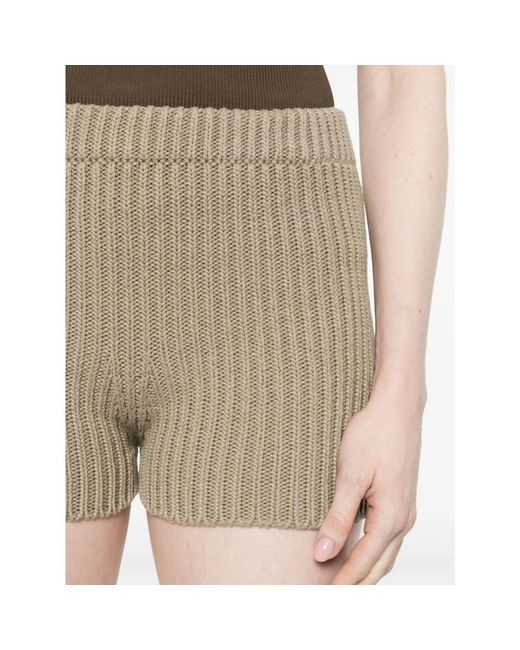 Max Mara Natural Khaki fischerstrick elastische taille shorts