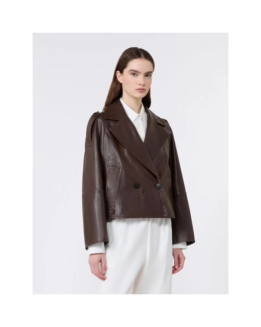 Leather Jackets Weekend by Maxmara de color Brown