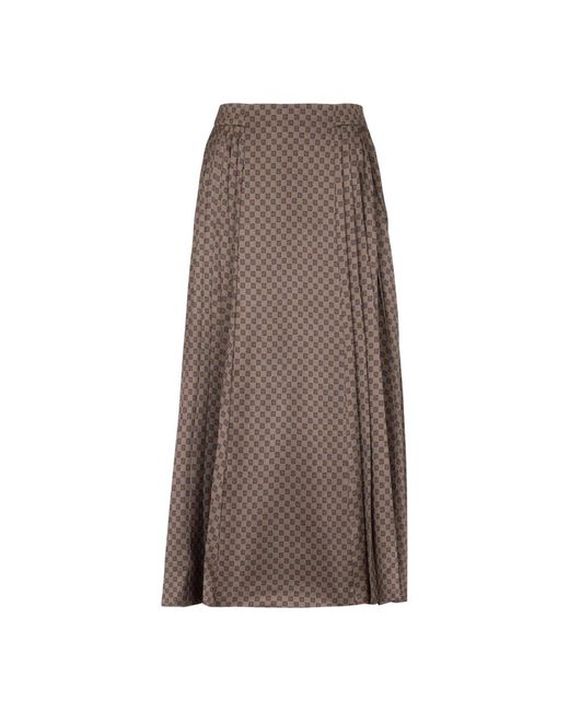Balmain Plooirok Met Monogram in het Brown