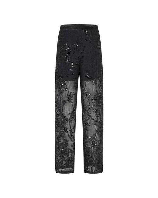 Isabelle Blanche Gray Straight Trousers