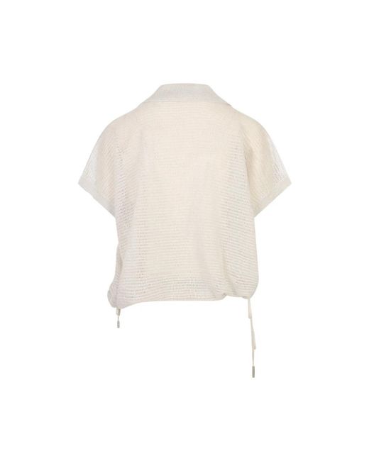 Peserico White V-Neck Knitwear