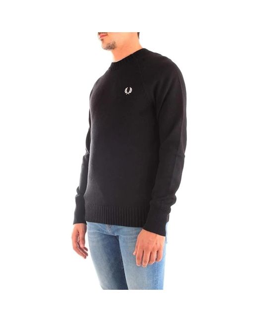 Fred Perry Black Round-Neck Knitwear for men