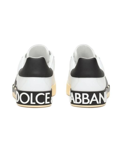 Dolce & Gabbana Weiße ledersneaker in White für Herren