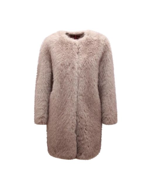 Max Mara Brown Faux Fur & Shearling Jackets