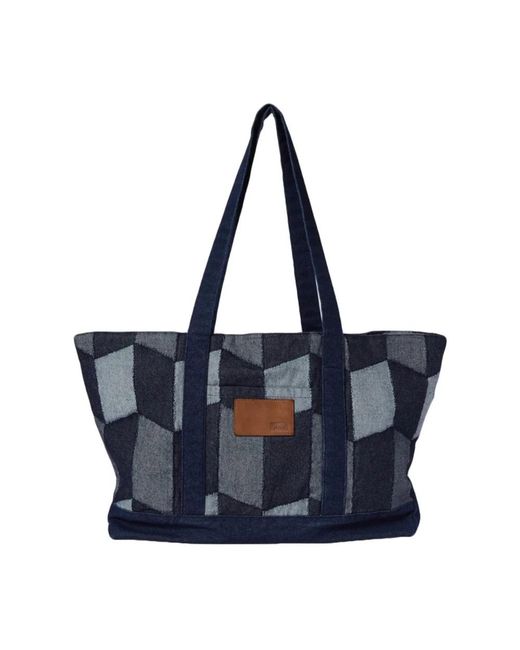 Huf Blue Patchwork Denim Tote