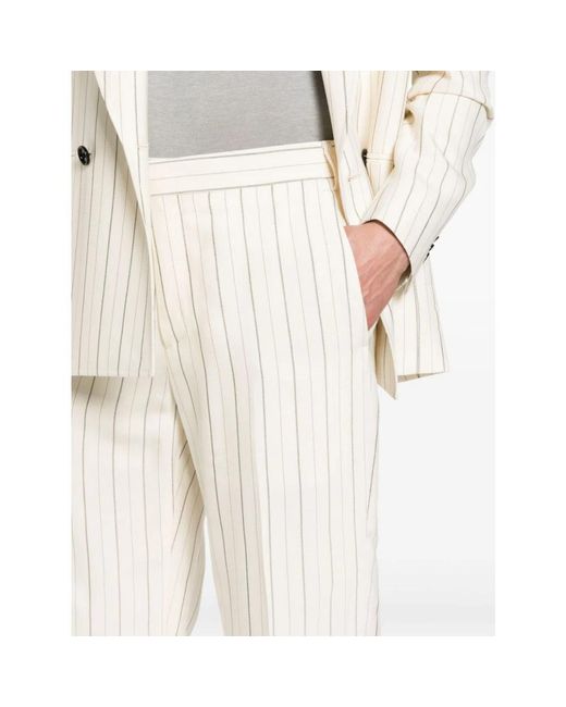 Lardini White Wide Trousers for men
