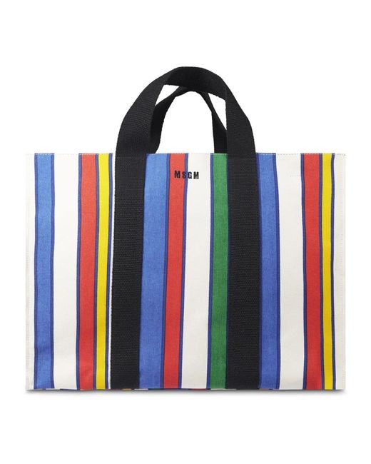 MSGM Blue Tote Bags