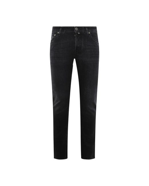 Jacob Cohen Black Slim-Fit Trousers for men