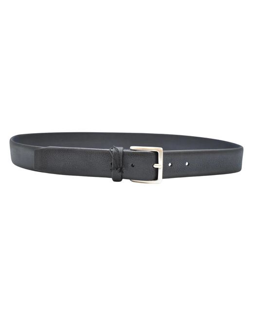 Orciani Accessoires ,Blauw ,Leer Blauwe Leren Riem Dubbele Lus in het Black voor heren
