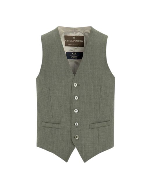 Oscar Jacobson Green Vests for men