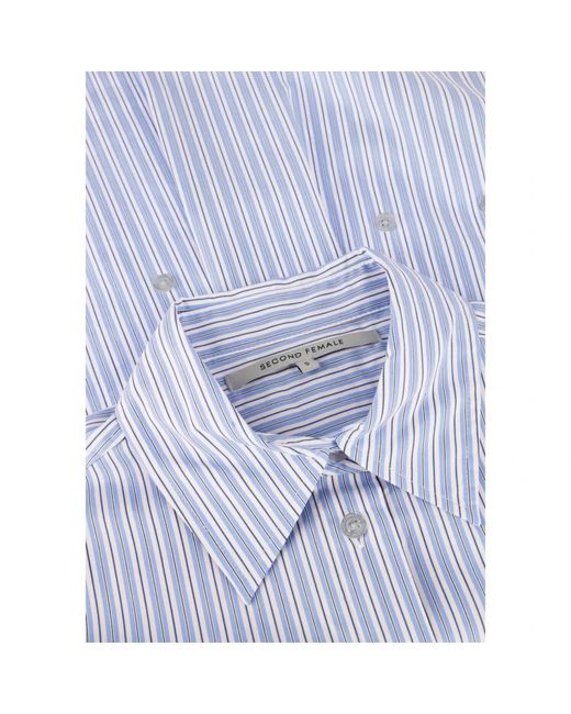 Second Female Overhemden ,Blauw ,Denim Verstelbare Tenby Shirt Charme in het Blue