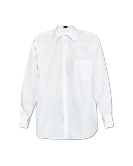 Etro White Baumwoll 'oversize' hemd