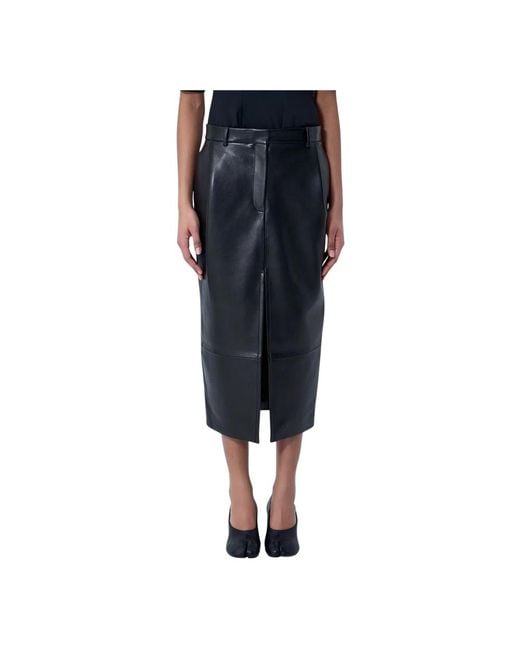 Khaite Blue Leather Skirts