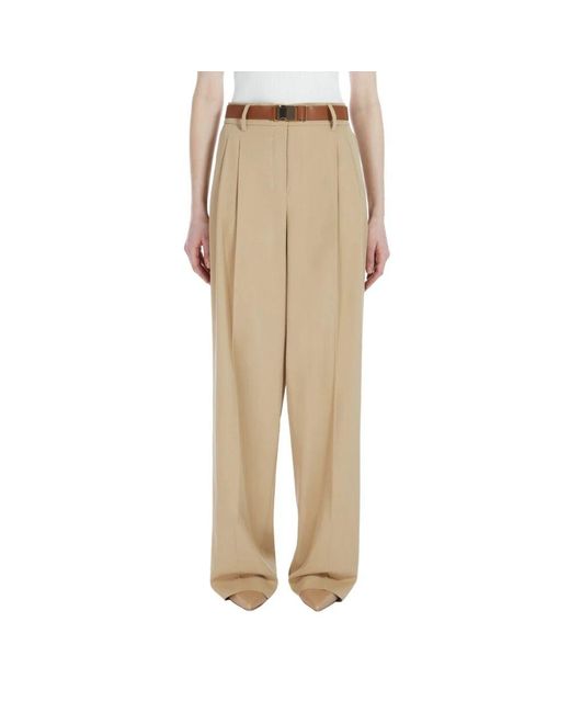 Wide Trousers Max Mara de color Natural