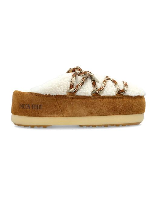 Moon Boot Brown Evx Mule Shearling