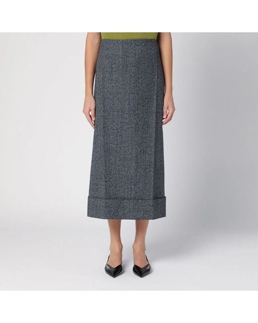 Prada Gray Midi Skirts