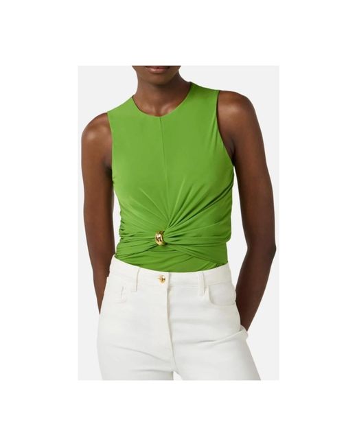 Elisabetta Franchi Green Sleeveless Tops