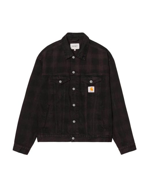 Carhartt Jassen ,Zwart ,Katoen Everson Trucker Jacket in het Black voor heren