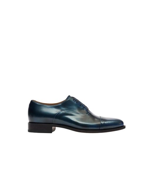 Scarosso Blue Oxfords Lorenzo Blu Calf Leather for men