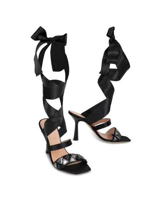 Alberta Ferretti Black High Heel Sandals