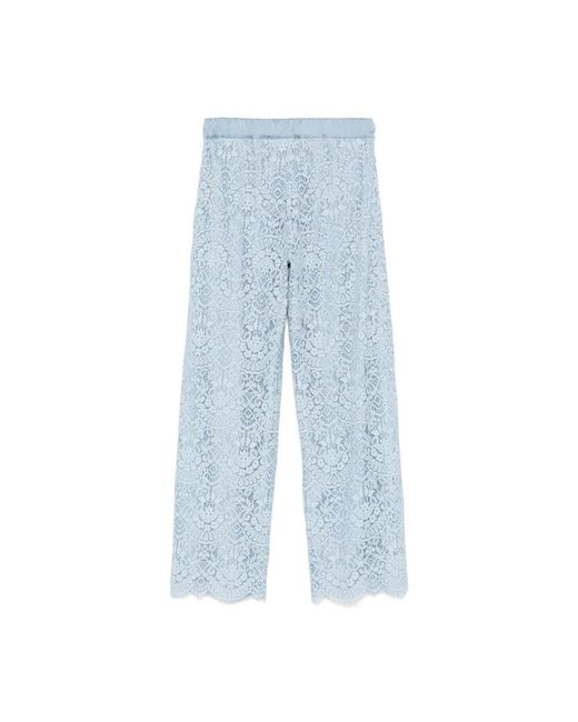 D.exterior Blue Blaue Hose Mit Elastischem Bund Satinfutter